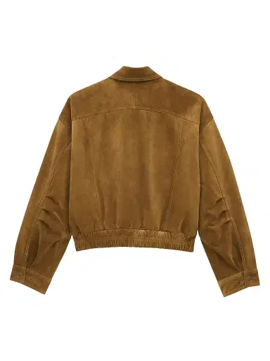 Saint Laurent Women's Bomber Jacket in Suede - Brun | Thumbnail 3 Saint Laurent Women's Bomber Jacket in Suede - Brun | Thumbnail 3