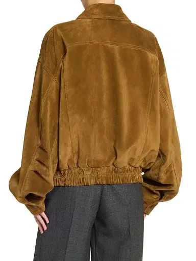 Saint Laurent Women's Bomber Jacket in Suede - Brun | Thumbnail 7 Saint Laurent Women's Bomber Jacket in Suede - Brun | Thumbnail 7