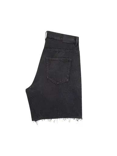 Saint Laurent Women's Bermuda Shorts in Denim - Black Vendome | Thumbnail 2 Saint Laurent Women's Bermuda Shorts in Denim - Black Vendome | Thumbnail 2