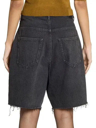 Saint Laurent Women's Bermuda Shorts in Denim - Black Vendome | Thumbnail 6 Saint Laurent Women's Bermuda Shorts in Denim - Black Vendome | Thumbnail 6
