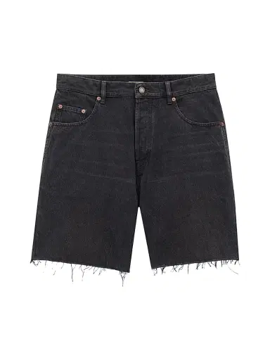 Saint Laurent Women's Bermuda Shorts in Denim - Black Vendome | Thumbnail 1 Saint Laurent Women's Bermuda Shorts in Denim - Black Vendome | Thumbnail 1