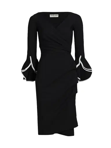 Chiara Boni La Petite Robe Women's Triana Piped-Cuff Sheath Dress - Black And White - Size 8 | Thumbnail 1 Chiara Boni La Petite Robe Women's Triana Piped-Cuff Sheath Dress - Black And White - Size 8 | Thumbnail 1