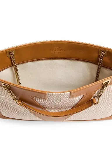 Valentino Garavani Women's Viva Superstar Canvas Shopping Bag - Natural Spice | Thumbnail 3 Valentino Garavani Women's Viva Superstar Canvas Shopping Bag - Natural Spice | Thumbnail 3