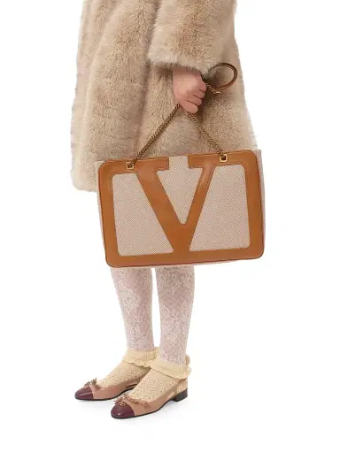 Valentino Garavani Women's Viva Superstar Canvas Shopping Bag - Natural Spice | Thumbnail 7 Valentino Garavani Women's Viva Superstar Canvas Shopping Bag - Natural Spice | Thumbnail 7