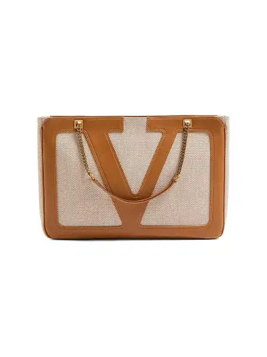 Valentino Garavani Women's Viva Superstar Canvas Shopping Bag - Natural Spice | Thumbnail 1 Valentino Garavani Women's Viva Superstar Canvas Shopping Bag - Natural Spice | Thumbnail 1