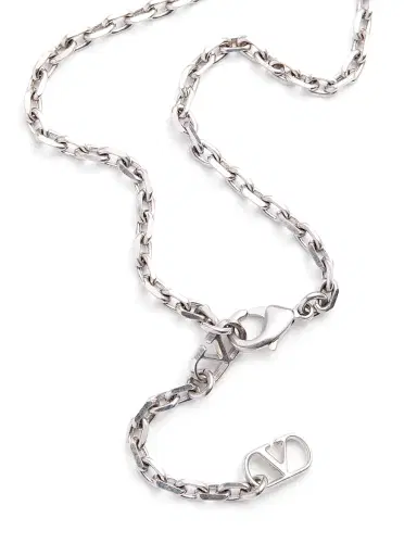 Valentino Garavani Women's Coeur Hyperbole Necklace in Metal, Resin and Swarovski Crystals - Palladium Azure | Thumbnail 2 Valentino Garavani Women's Coeur Hyperbole Necklace in Metal, Resin and Swarovski Crystals - Palladium Azure | Thumbnail 2