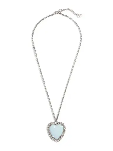 Valentino Garavani Women's Coeur Hyperbole Necklace in Metal, Resin and Swarovski Crystals - Palladium Azure | Thumbnail 1 Valentino Garavani Women's Coeur Hyperbole Necklace in Metal, Resin and Swarovski Crystals - Palladium Azure | Thumbnail 1