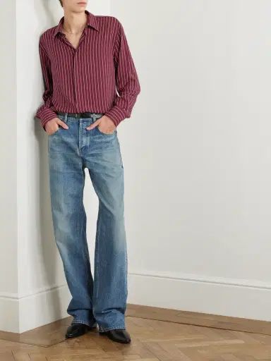 Saint Laurent Pinstriped Crepe Shirt - Men | Thumbnail 2 Saint Laurent Pinstriped Crepe Shirt - Men | Thumbnail 2