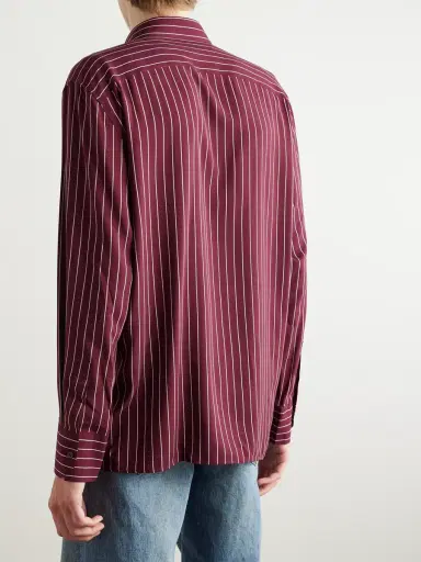 Saint Laurent Pinstriped Crepe Shirt - Men | Thumbnail 4 Saint Laurent Pinstriped Crepe Shirt - Men | Thumbnail 4