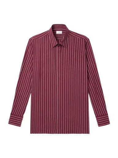 Saint Laurent Pinstriped Crepe Shirt - Men | Thumbnail 1 Saint Laurent Pinstriped Crepe Shirt - Men | Thumbnail 1