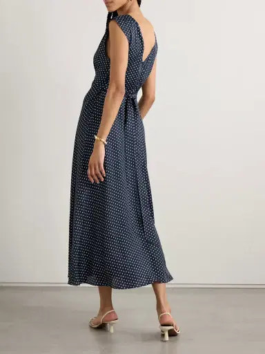 DÔEN Tahlia Belted Polka-dot Silk-blend Twill Midi Dress | Thumbnail 3 DÔEN Tahlia Belted Polka-dot Silk-blend Twill Midi Dress | Thumbnail 3