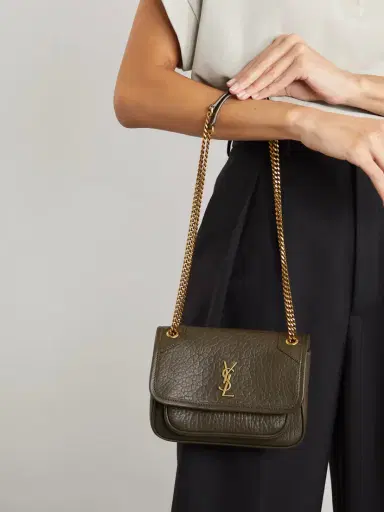 Saint Laurent Niki Mini Crinkled-leather Shoulder Bag | Thumbnail 2 Saint Laurent Niki Mini Crinkled-leather Shoulder Bag | Thumbnail 2