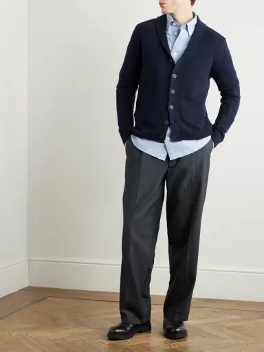 John Smedley Rockford Shawl-Collar Recycled-Cashmere and Merino Wool-Blend Cardigan - Men | Thumbnail 2 John Smedley Rockford Shawl-Collar Recycled-Cashmere and Merino Wool-Blend Cardigan - Men | Thumbnail 2