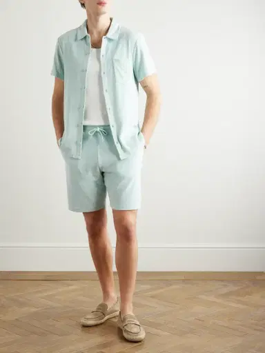 Vilebrequin Bolide Straight-Leg Organic Cotton-Blend Terry Drawstring Shorts - Men | Thumbnail 2 Vilebrequin Bolide Straight-Leg Organic Cotton-Blend Terry Drawstring Shorts - Men | Thumbnail 2