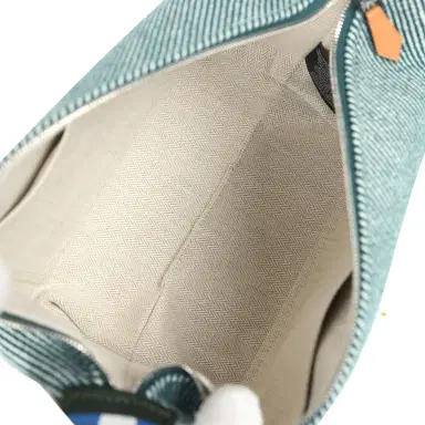 HERMÈS Hermes Bride-A-Brac Au Carre Case PM Vert Foret H Natte Canvas and Wool Palladium Hardware | Thumbnail 9 HERMÈS Hermes Bride-A-Brac Au Carre Case PM Vert Foret H Natte Canvas and Wool Palladium Hardware | Thumbnail 9