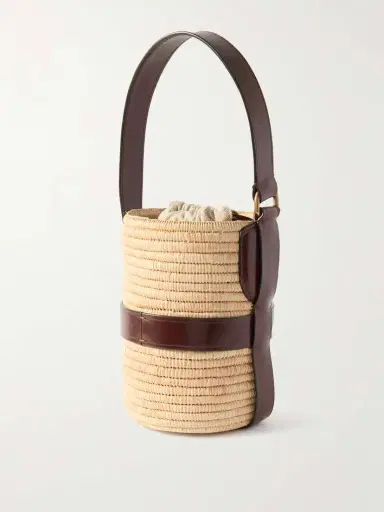 Chloé Kerala 25 Embellished Leather-trimmed Faux Raffia Tote | Thumbnail 3 Chloé Kerala 25 Embellished Leather-trimmed Faux Raffia Tote | Thumbnail 3