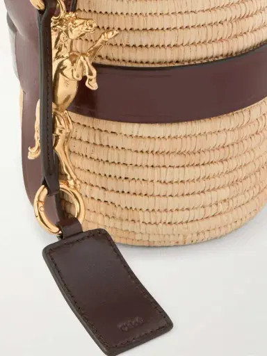 Chloé Kerala 25 Embellished Leather-trimmed Faux Raffia Tote | Thumbnail 4 Chloé Kerala 25 Embellished Leather-trimmed Faux Raffia Tote | Thumbnail 4