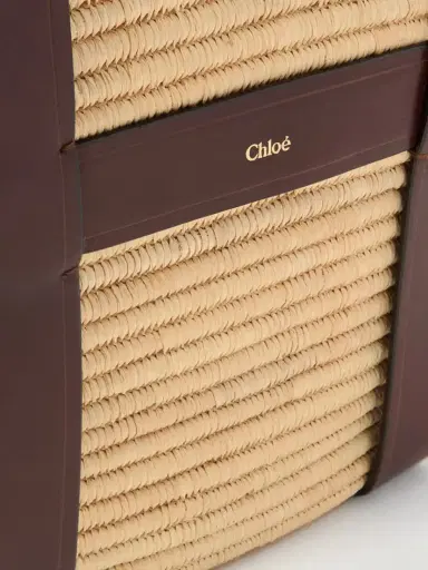 Chloé Kerala 25 Leather-trimmed Raffia-like Tote | Thumbnail 4 Chloé Kerala 25 Leather-trimmed Raffia-like Tote | Thumbnail 4