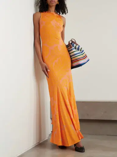 Etro Asymmetric Open-back Devoré-jersey Maxi Dress | Thumbnail 2 Etro Asymmetric Open-back Devoré-jersey Maxi Dress | Thumbnail 2