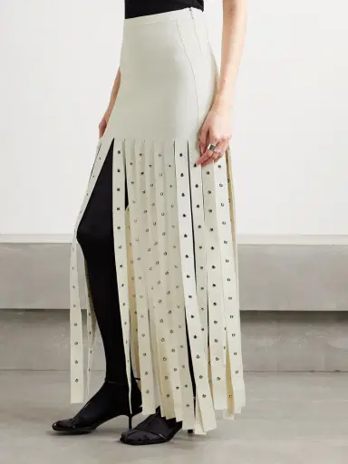 Proenza Schouler Effe Eyelet-embellished Fringed Stretch-knit Maxi Skirt | Thumbnail 3 Proenza Schouler Effe Eyelet-embellished Fringed Stretch-knit Maxi Skirt | Thumbnail 3