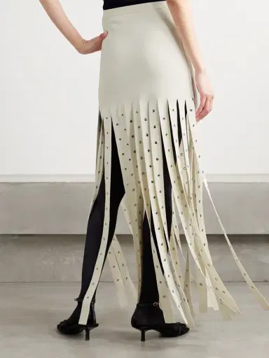 Proenza Schouler Effe Eyelet-embellished Fringed Stretch-knit Maxi Skirt | Thumbnail 4 Proenza Schouler Effe Eyelet-embellished Fringed Stretch-knit Maxi Skirt | Thumbnail 4