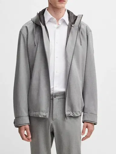 BOSS Men's Regular-Fit Jacket in Performance-Stretch Material - Grey | Thumbnail 3 BOSS Men's Regular-Fit Jacket in Performance-Stretch Material - Grey | Thumbnail 3