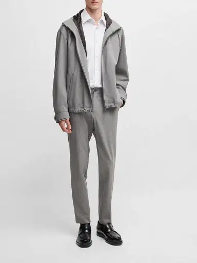 BOSS Men's Regular-Fit Jacket in Performance-Stretch Material - Grey | Thumbnail 6 BOSS Men's Regular-Fit Jacket in Performance-Stretch Material - Grey | Thumbnail 6