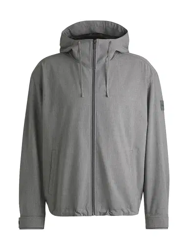 BOSS Men's Regular-Fit Jacket in Performance-Stretch Material - Grey | Thumbnail 1 BOSS Men's Regular-Fit Jacket in Performance-Stretch Material - Grey | Thumbnail 1