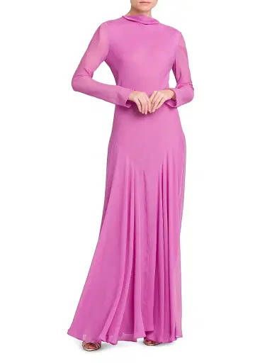 Philosophy di Lorenzo Serafini Women's Silk-Blend Georgette Gown - Fuschia | Thumbnail 2 Philosophy di Lorenzo Serafini Women's Silk-Blend Georgette Gown - Fuschia | Thumbnail 2