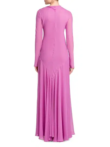 Philosophy di Lorenzo Serafini Women's Silk-Blend Georgette Gown - Fuschia | Thumbnail 5 Philosophy di Lorenzo Serafini Women's Silk-Blend Georgette Gown - Fuschia | Thumbnail 5