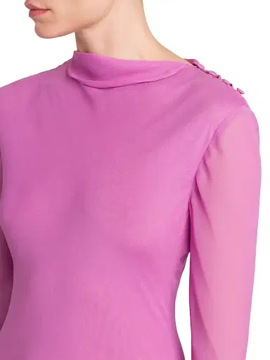 Philosophy di Lorenzo Serafini Women's Silk-Blend Georgette Gown - Fuschia | Thumbnail 6 Philosophy di Lorenzo Serafini Women's Silk-Blend Georgette Gown - Fuschia | Thumbnail 6