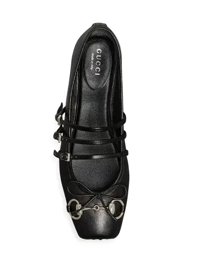Gucci Women's Horsebit Leather Ballet Flats - Black | Thumbnail 4 Gucci Women's Horsebit Leather Ballet Flats - Black | Thumbnail 4