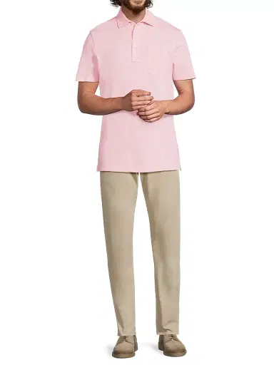 Ralph Lauren Purple Label Men's Custom-Slim-Fit Washed Piqué Polo Shirt - Soft Pink | Thumbnail 2 Ralph Lauren Purple Label Men's Custom-Slim-Fit Washed Piqué Polo Shirt - Soft Pink | Thumbnail 2