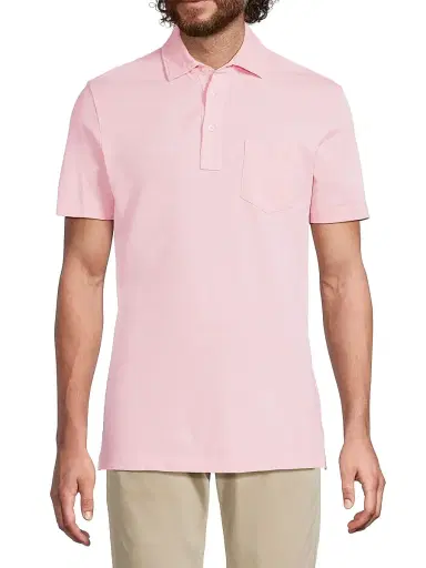 Ralph Lauren Purple Label Men's Custom-Slim-Fit Washed Piqué Polo Shirt - Soft Pink | Thumbnail 3 Ralph Lauren Purple Label Men's Custom-Slim-Fit Washed Piqué Polo Shirt - Soft Pink | Thumbnail 3