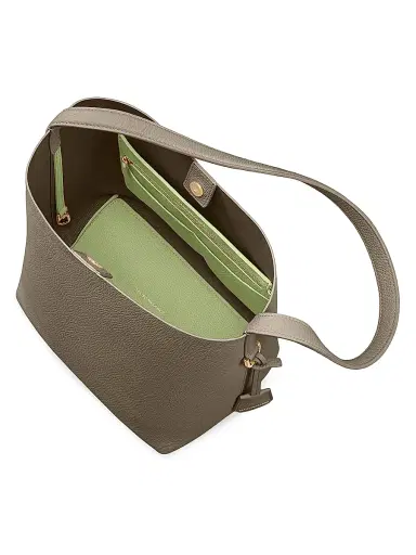 MAISON de SABRÉ Women's Leather Bucket Soft Tote Bag - Cashmere Matcha | Thumbnail 3 MAISON de SABRÉ Women's Leather Bucket Soft Tote Bag - Cashmere Matcha | Thumbnail 3