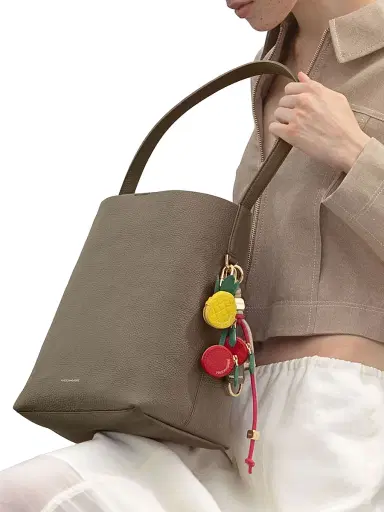 MAISON de SABRÉ Women's Leather Bucket Soft Tote Bag - Cashmere Matcha | Thumbnail 1 MAISON de SABRÉ Women's Leather Bucket Soft Tote Bag - Cashmere Matcha | Thumbnail 1