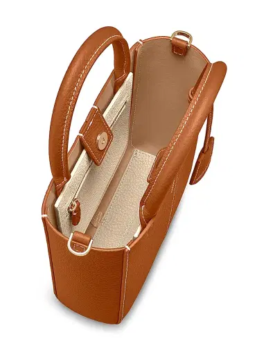 MAISON de SABRÉ Women's Mini Leather Soft Tote Bag - Pecan | Thumbnail 4 MAISON de SABRÉ Women's Mini Leather Soft Tote Bag - Pecan | Thumbnail 4