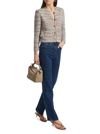 Ba&sh Women's Mixed Knit Cardigan - Beige - Size XL | Thumbnail 2 Ba&sh Women's Mixed Knit Cardigan - Beige - Size XL | Thumbnail 2