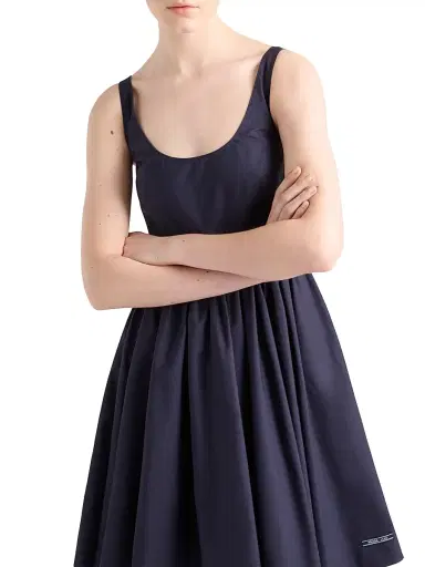 Prada Women's Cotton Canvas Dress - Blue | Thumbnail 4 Prada Women's Cotton Canvas Dress - Blue | Thumbnail 4
