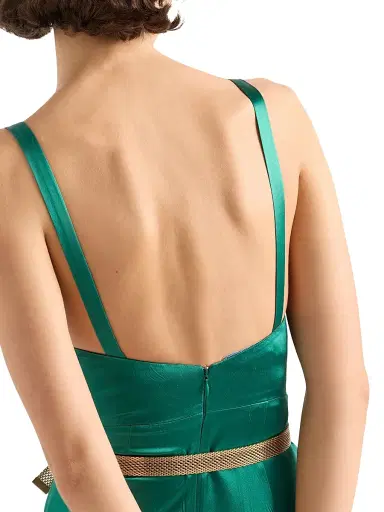 Prada Women's Long Satin Dress - Green | Thumbnail 5 Prada Women's Long Satin Dress - Green | Thumbnail 5