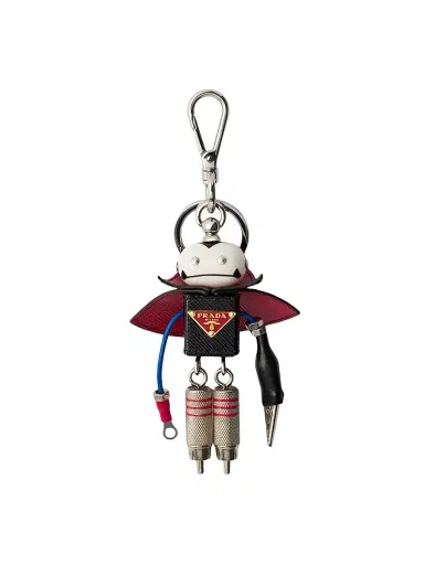 Prada Women's Robot Saffiano Leather Bag Charm | Thumbnail 1 Prada Women's Robot Saffiano Leather Bag Charm | Thumbnail 1