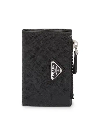 Prada Women's Saffiano Leather Card Holder - Black | Thumbnail 1 Prada Women's Saffiano Leather Card Holder - Black | Thumbnail 1