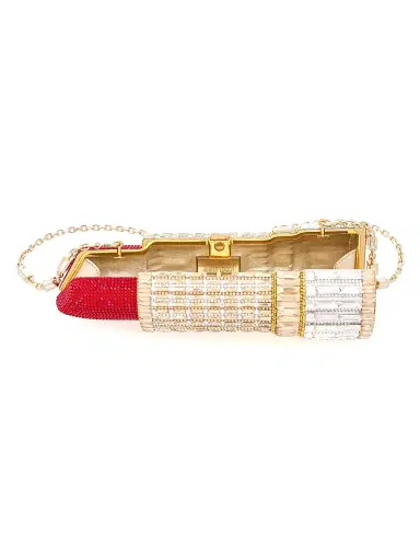 Judith Leiber Couture Women's Lipstick Seductress Crystal Clutch - Champagne | Thumbnail 2 Judith Leiber Couture Women's Lipstick Seductress Crystal Clutch - Champagne | Thumbnail 2