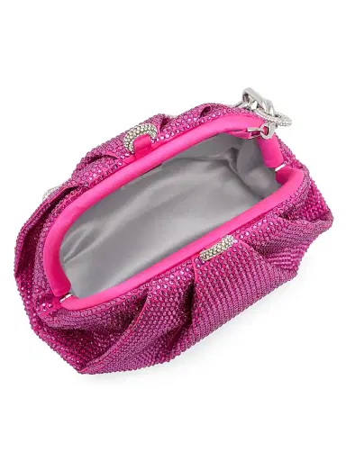 Judith Leiber Couture Women's Gemma Crystal-Embellished Clutch-On-Chain - Silver Fucshia | Thumbnail 4 Judith Leiber Couture Women's Gemma Crystal-Embellished Clutch-On-Chain - Silver Fucshia | Thumbnail 4