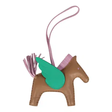 HERMÈS Hermes Pegase Rodeo Bag Charm MM Chai, Mauve Sylvestre and Menthe Milo Lambskin | Thumbnail 2 HERMÈS Hermes Pegase Rodeo Bag Charm MM Chai, Mauve Sylvestre and Menthe Milo Lambskin | Thumbnail 2
