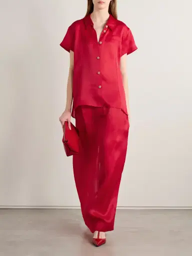 Khaite Lucian Pleated Silk-organza Maxi Skirt | Thumbnail 2 Khaite Lucian Pleated Silk-organza Maxi Skirt | Thumbnail 2