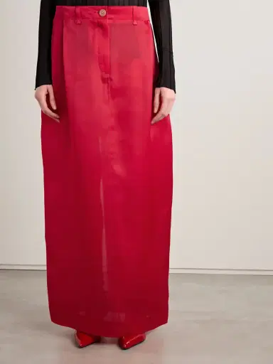 Khaite Lucian Pleated Silk-organza Maxi Skirt | Thumbnail 3 Khaite Lucian Pleated Silk-organza Maxi Skirt | Thumbnail 3