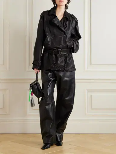 Acne Studios Double-breasted Belted Leather Jacket | Thumbnail 2 Acne Studios Double-breasted Belted Leather Jacket | Thumbnail 2