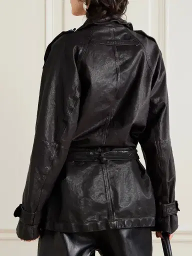Acne Studios Double-breasted Belted Leather Jacket | Thumbnail 3 Acne Studios Double-breasted Belted Leather Jacket | Thumbnail 3