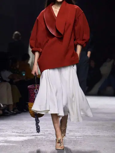 Bottega Veneta Oversized Leather-trimmed Cotton-blend Crepe Blouse | Thumbnail 5 Bottega Veneta Oversized Leather-trimmed Cotton-blend Crepe Blouse | Thumbnail 5